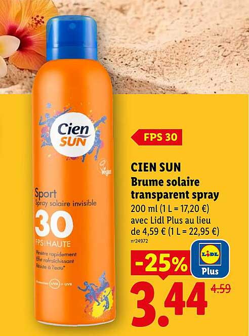 CIEN SUN Brume solaire transparent spray