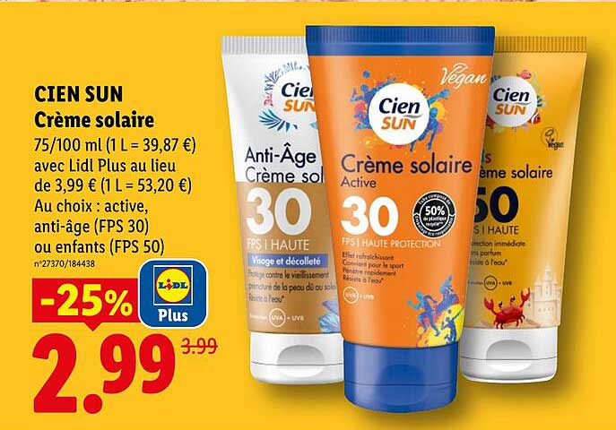 Cien SUN Crème solaire