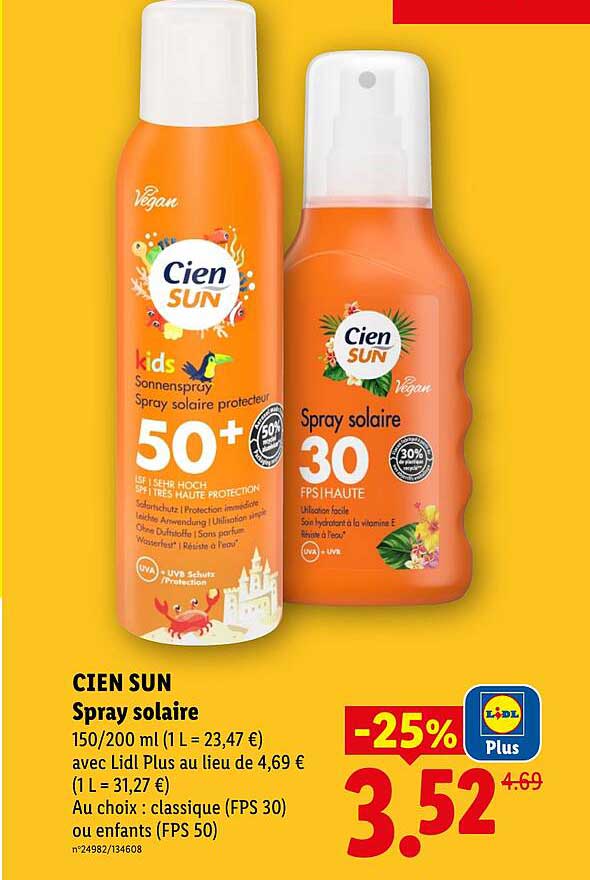 CIEN SUN Spray solaire
