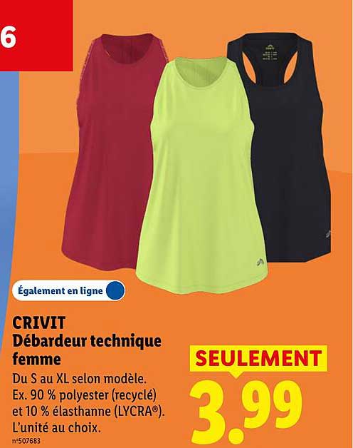 CRIVIT Débardeur technique femme