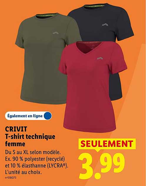 CRIVIT T-shirt technique femme