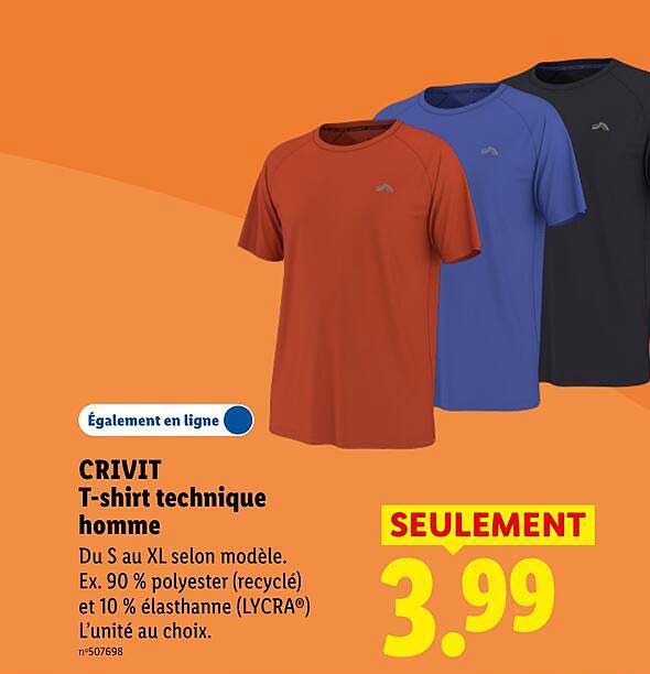 CRIVIT T-shirt technique homme
