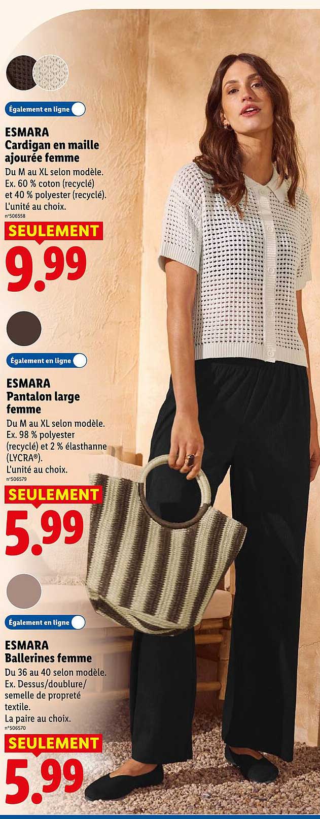 ESMARA Cardigan en maille ajourée femme
