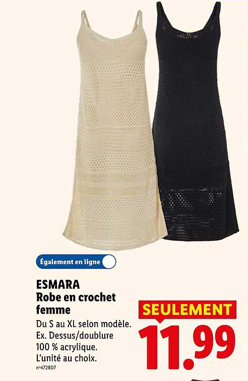 ESMARA Robe en crochet femme