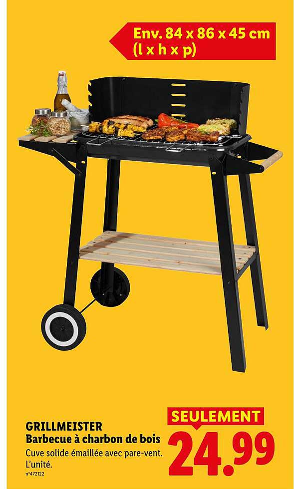 GRILLMEISTER Barbecue à charbon de bois