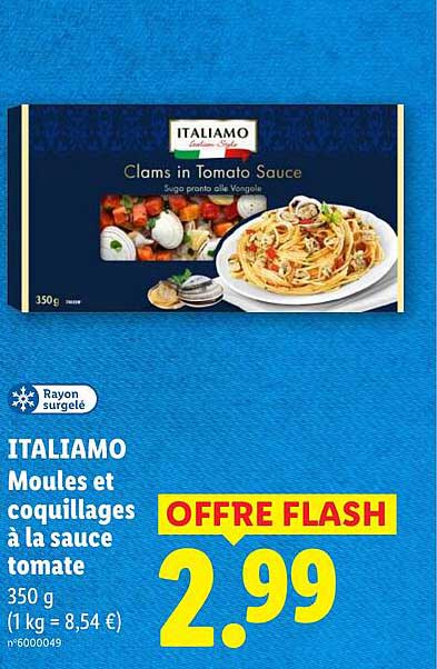 ITALIAMO Moules et coquillages à la sauce tomate
