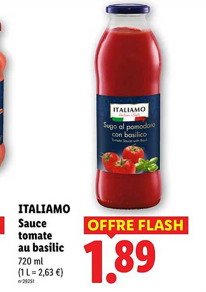 ITALIAMO Sauce tomate au basilic