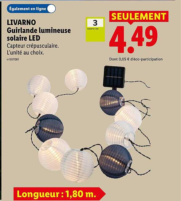 LIVARNO Guirlande lumineuse solaire LED