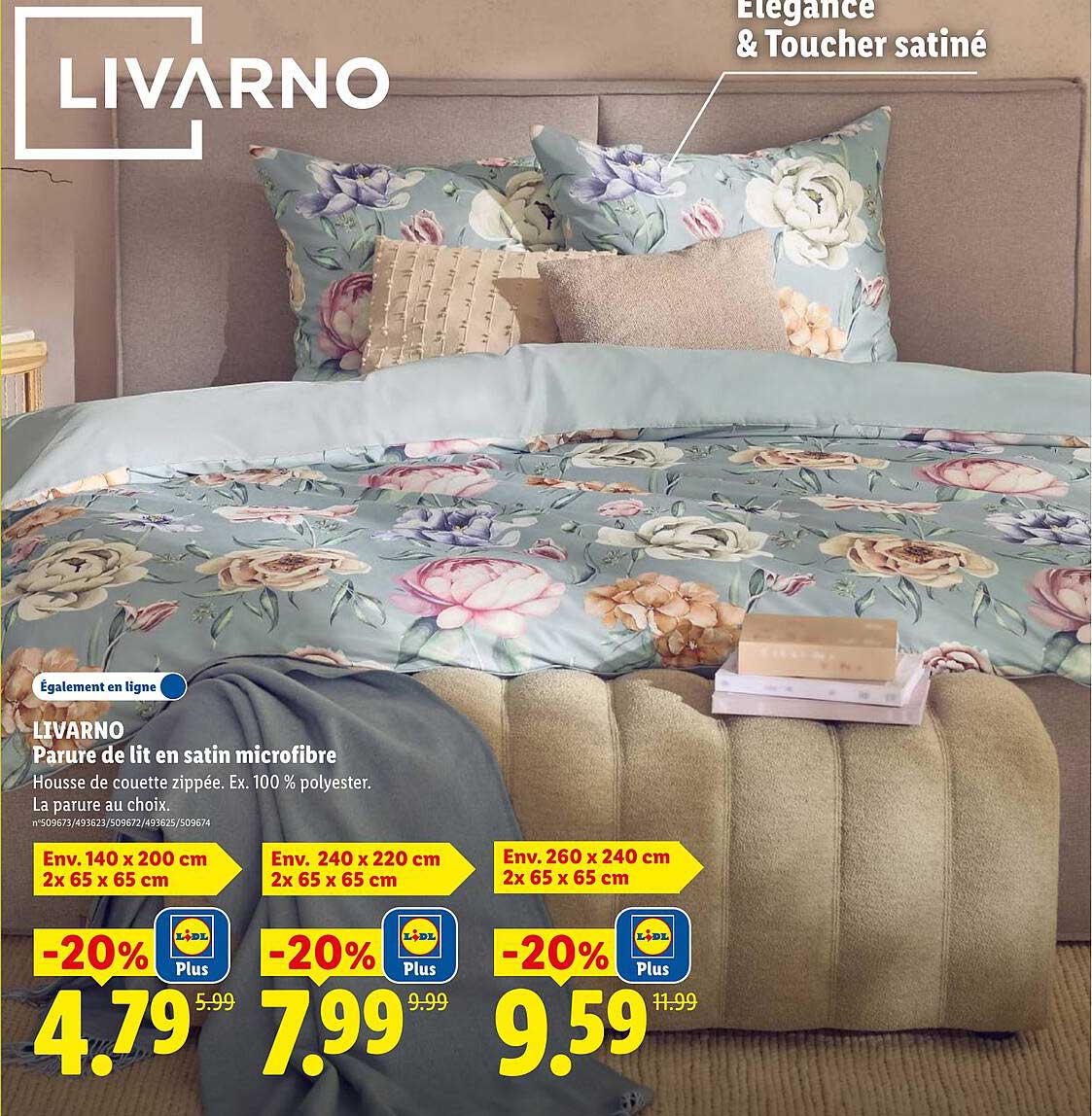 LIVARNO Parure de lit en satin microfibre