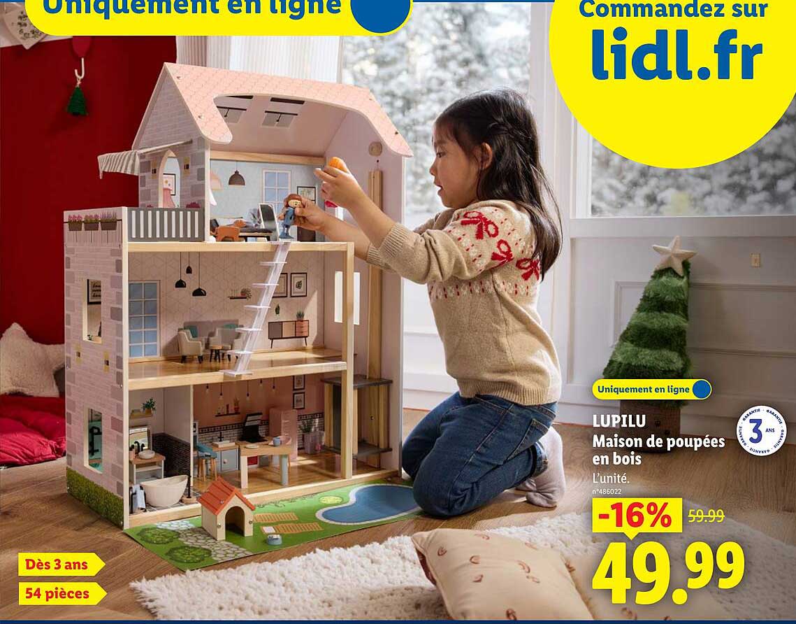 LUPILU Maison de poupées en bois