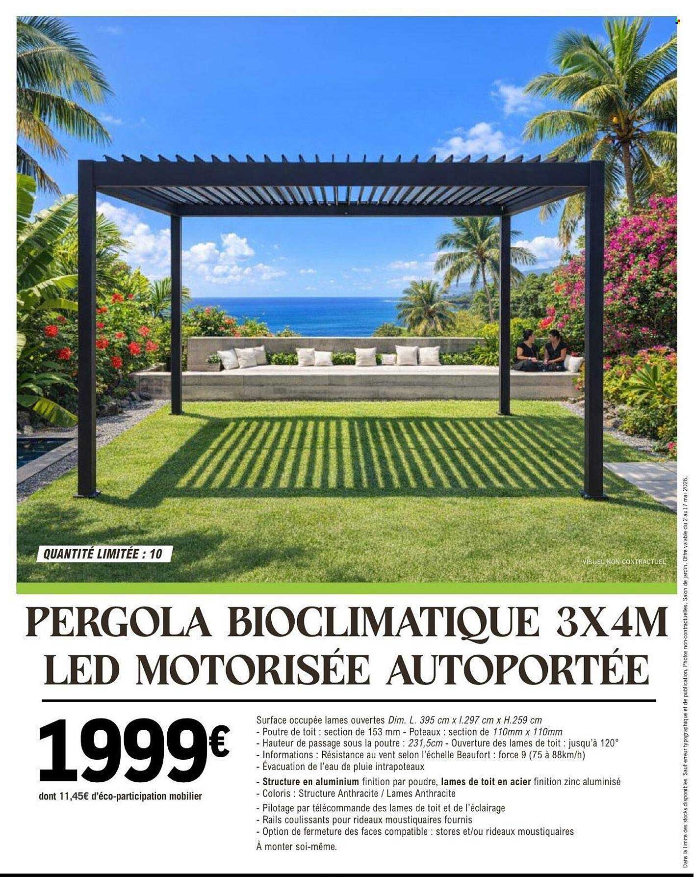 PERGOLA BIOCLIMATIQUE 3X4M