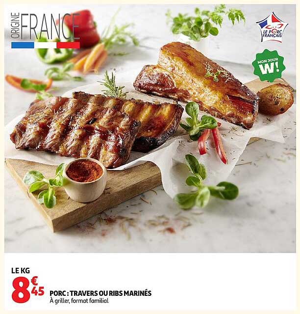 PORC : TRAVERS OU RIBS MARINÉS