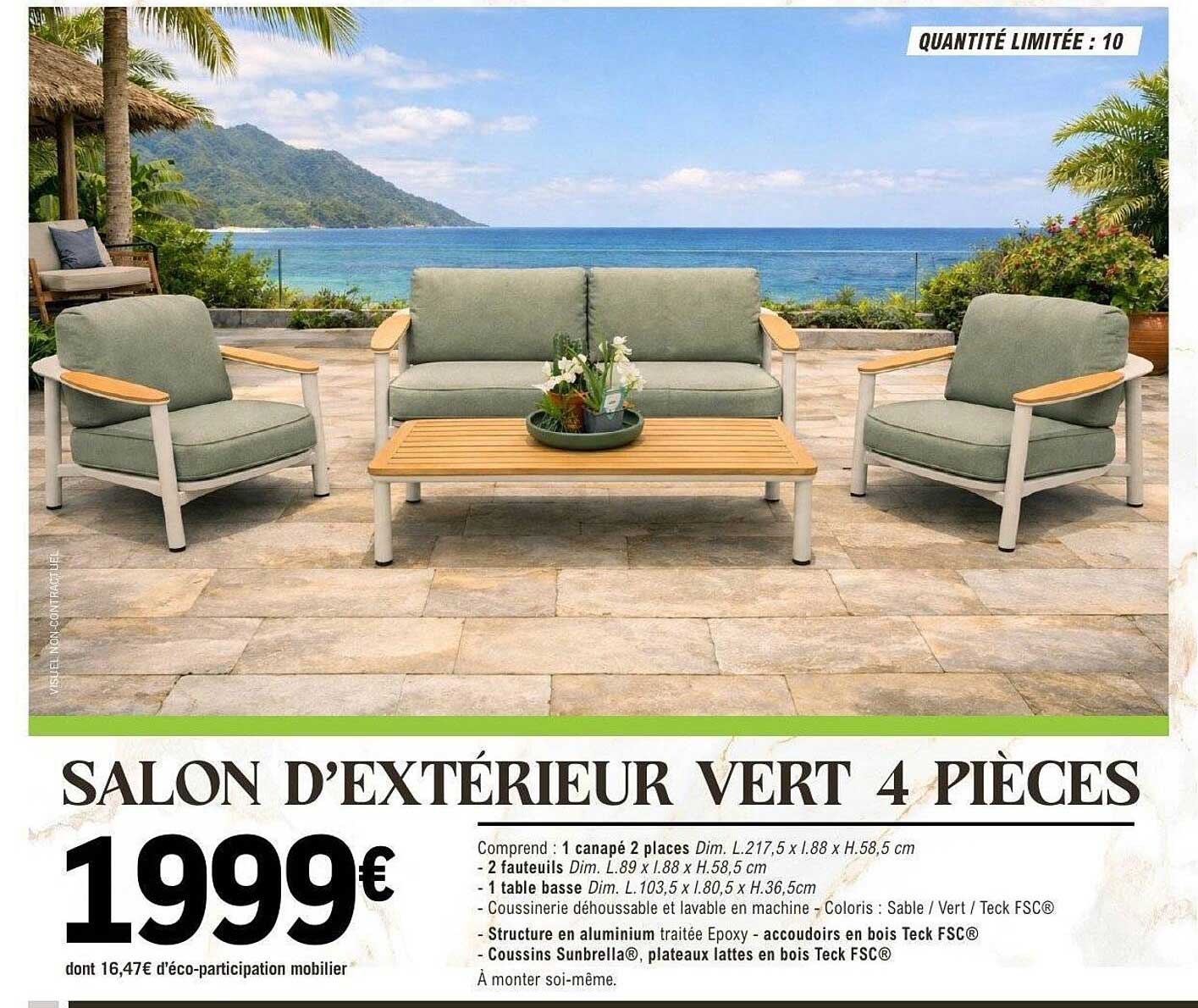 SALON D’EXTÉRIEUR VERT 4 PIÈCES