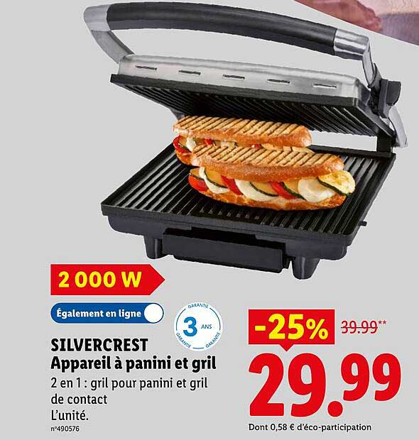 SILVERCREST Appareil à panini et gril