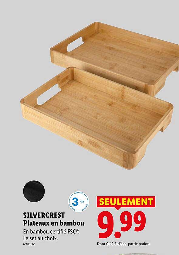 SILVERCREST Plateaux en bambou