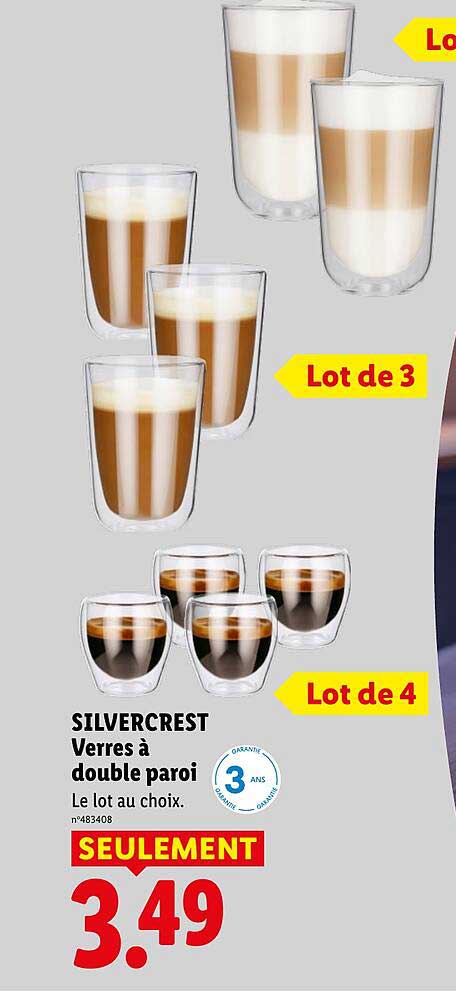 SILVERCREST Verres à double paroi