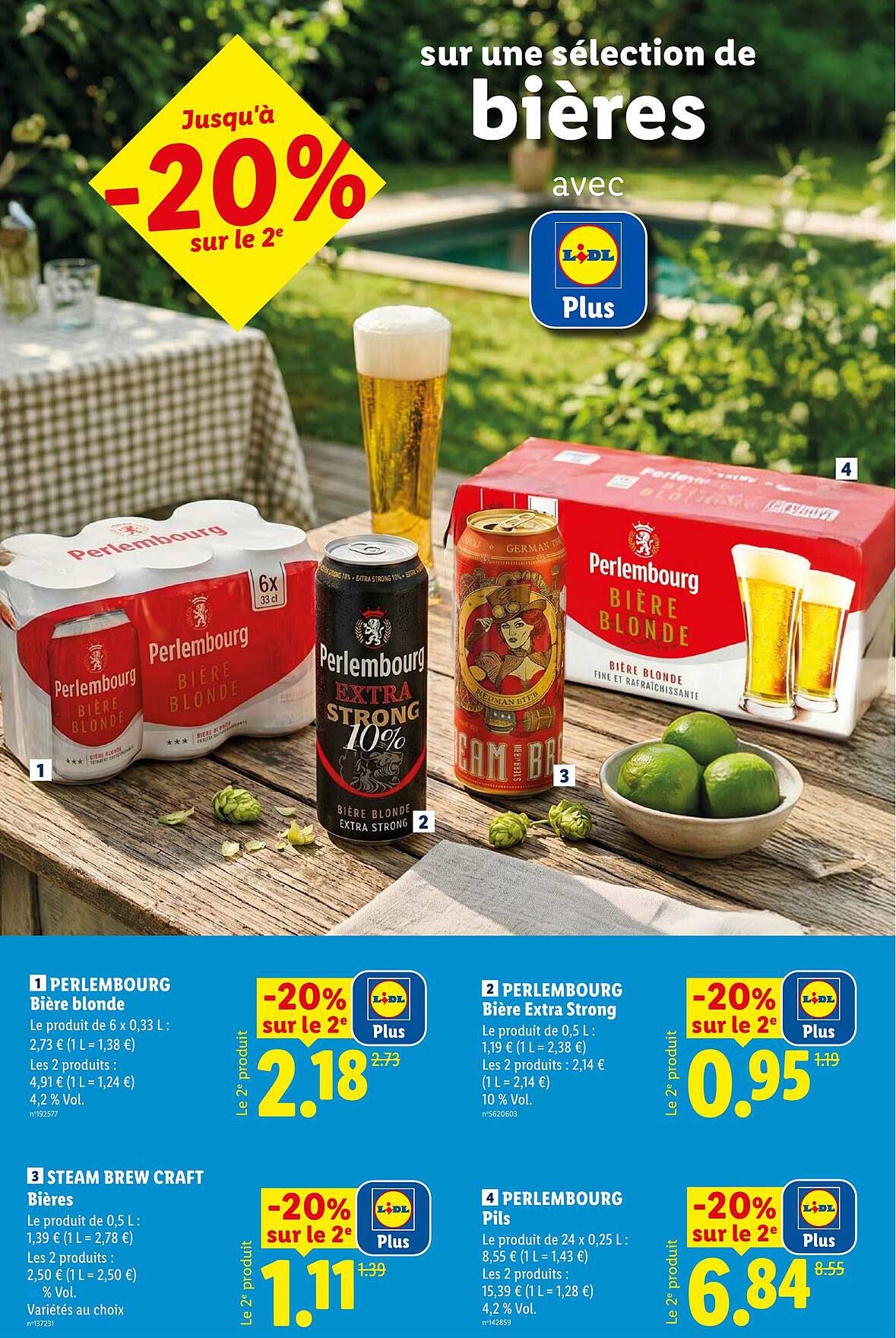 sur une sélection de bières