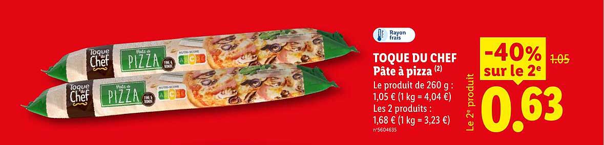 TOQUE DU CHEF Pâte à pizza