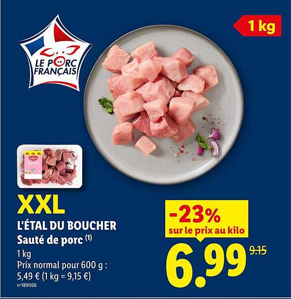 XXL L'ÉTAL DU BOUCHER Sauté de porc