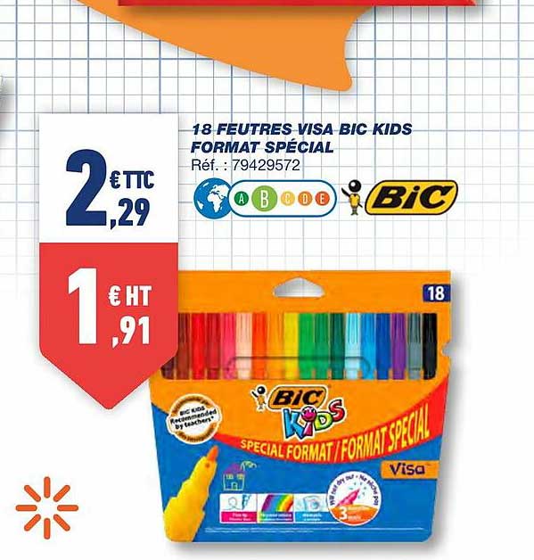 18 feutres visa bic kids format spécial