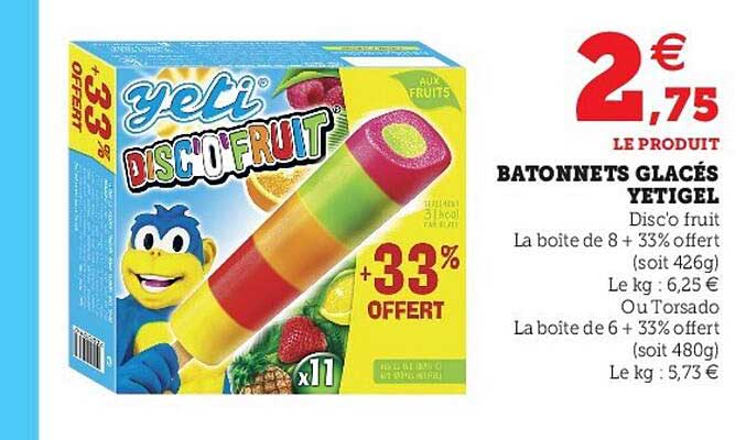 Bâtonnets Glacés Yetigel