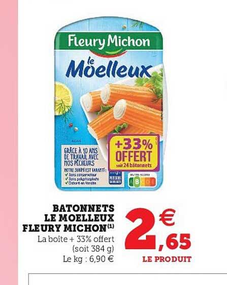 bâtonnets le moelleux fleury michon