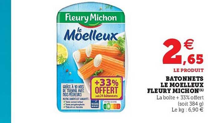 bâtonnets le moelleux fleury michon