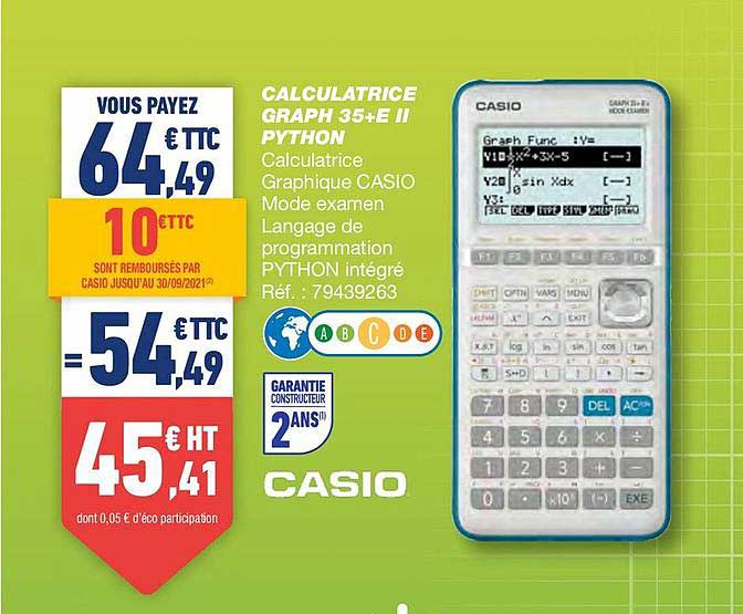 calculatrice graph 35+e ii python casio