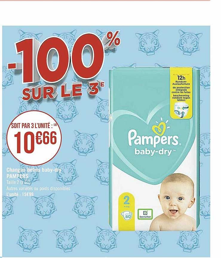 changes bébés baby-dry pampers