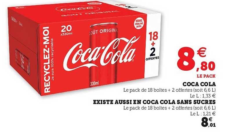 coca cola existe aussi en cola cola sans sucres