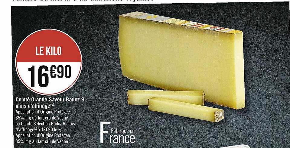 comté grande saveur badoz 9 mois d'affinage