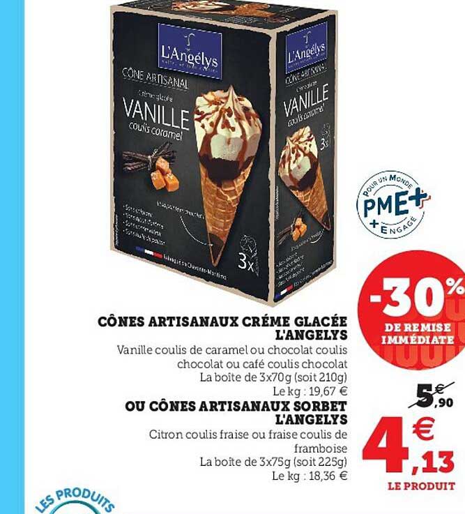 Cônes Artisanaux Crème Glacée L'angelys Ou Cônes Artisanaux Sorbet L'angelys