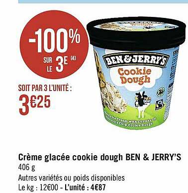 crème glacée cookie dough ben & jerry's