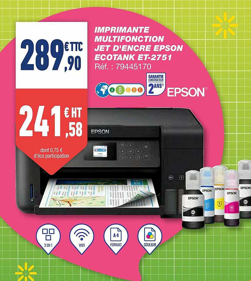 imprimante multifonction jet d'encre epson écotank et-2751