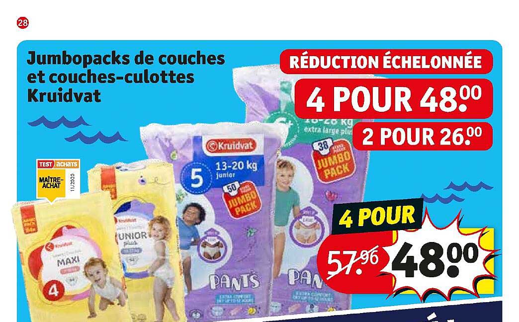 jumbopacks de couches et couches-culottes kruidvat