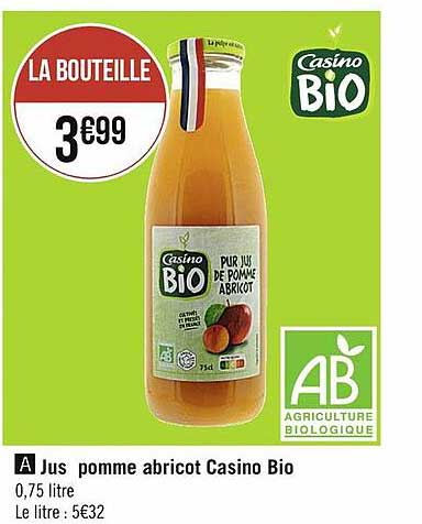 Jus Pomme Abricot Casino Bio