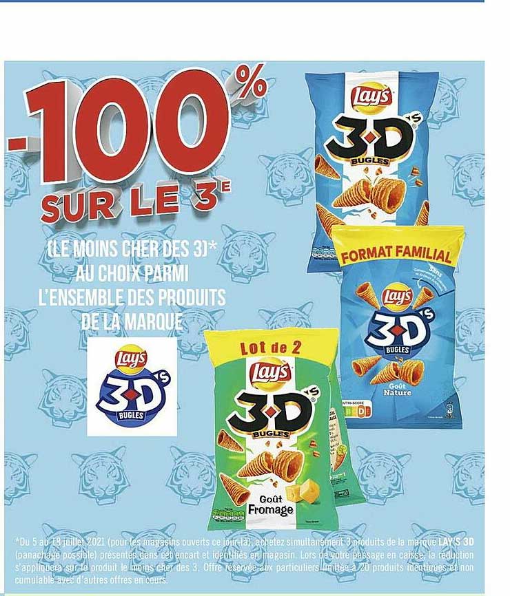 l'ensemble des produits de la marque lay's 3d's