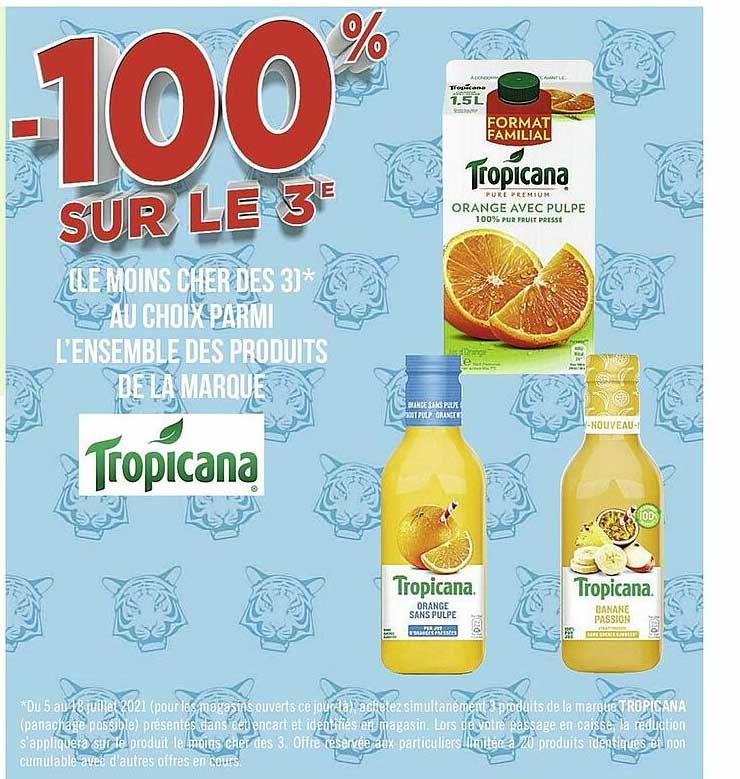 l'ensemble des produits de la marque tropicana
