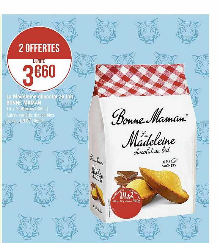 la madeleine chocolat au lait bonne maman