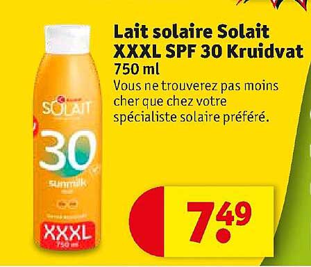 lait solaire solait xxxl spf 30 kruidvat