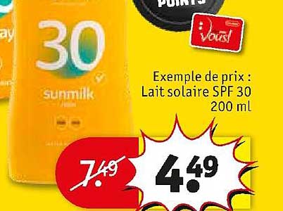 lait solaire spf 30 200 ml