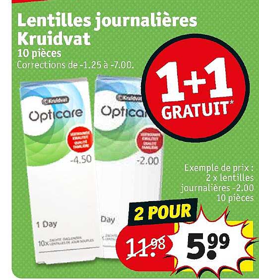 lentilles journalières kruidvat