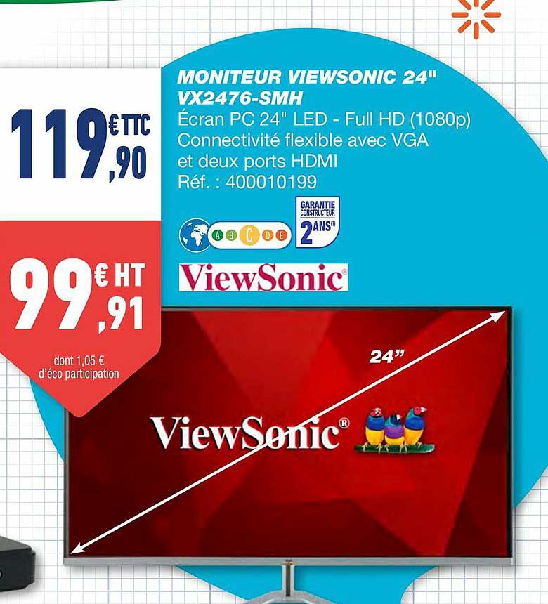 Moniteur Viewsonic 24" Vx2476-smh