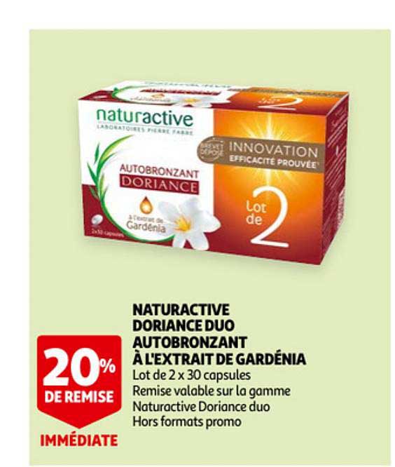 naturactive doriance duo autobronzant à l'extrait de gardénia