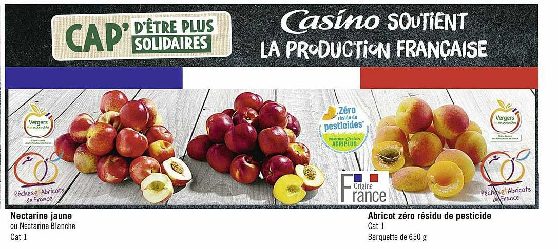 nectarine jaune ou nectarine blanche, abricot zéro résidu de pesticide