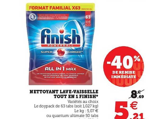 nettoyant lave-vaisselle tout en 1 finish