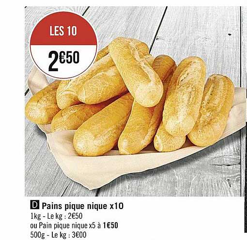 Pains Pique Nique X10