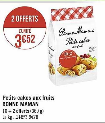 petits cakes aux fruits bonne maman