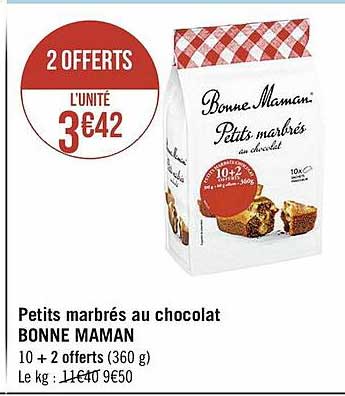 petits marbrés au chocolat bonne maman