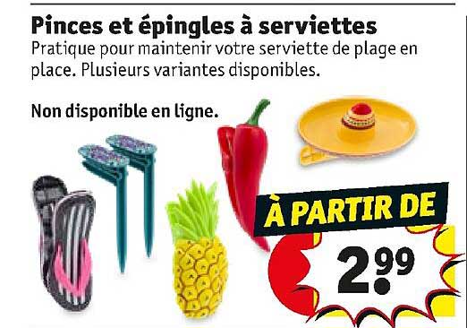 pinces et épingles à serviettes